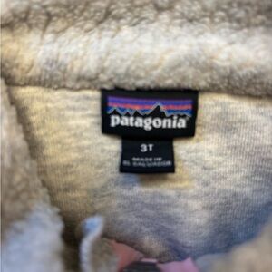 3T Patagonia Toddler Fleece Jacket in Cream and pink